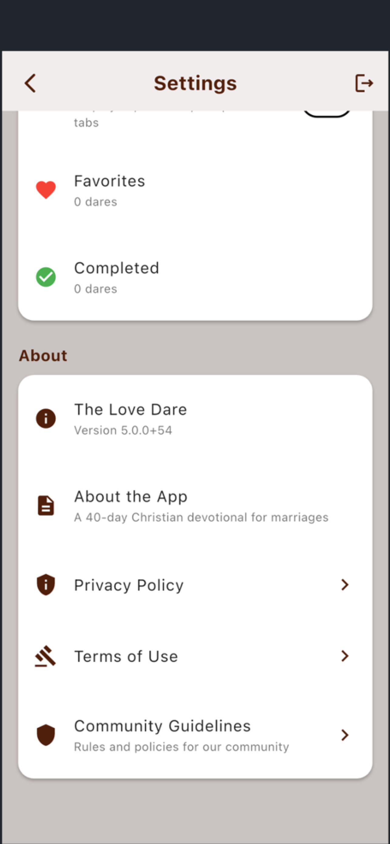 The Love Dare App screen 10