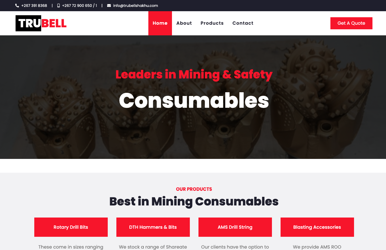 Trubell Investments mining solutions website