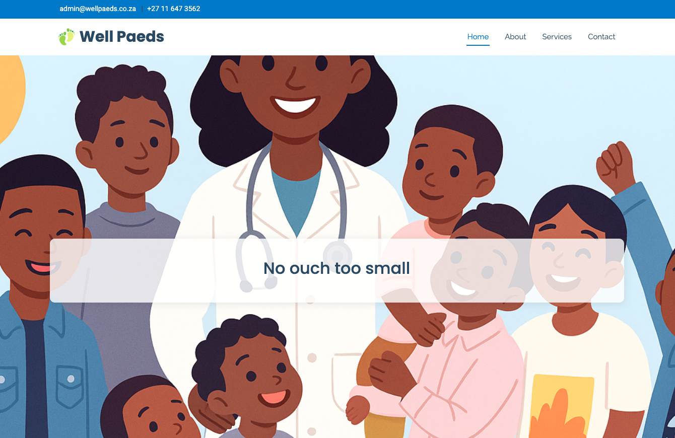 Well Paeds paediatric practice website